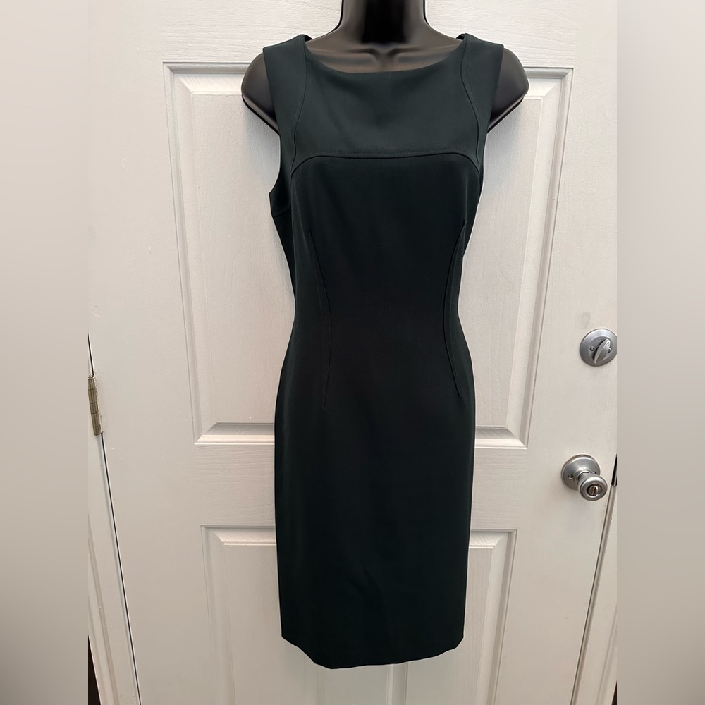 KASPER Dark Green Sleath Dress fully lined size 8